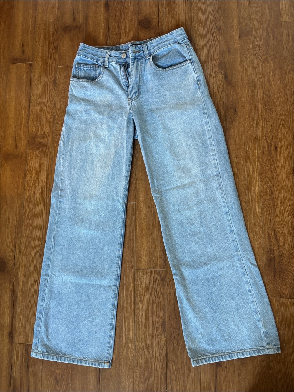 SHEIN Light Blue Wide-Leg Jeans